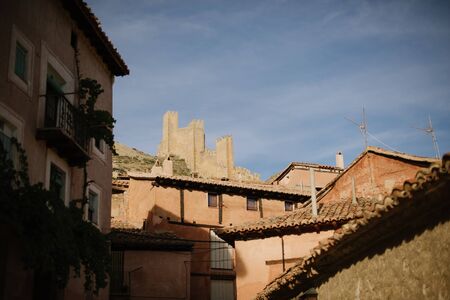 Street of old spanish town, Albarracinの写真素材