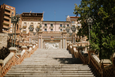 Staircase in Teruel, Aragon, Spainの写真素材