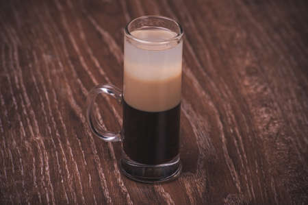 layered alcohol shot cocktail double rada drinkの写真素材