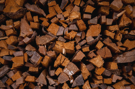 Background of the dry chopped firewood logs in a pile