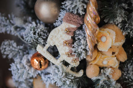 decoration and gifts of toys for the  Christmas tree skatesの写真素材