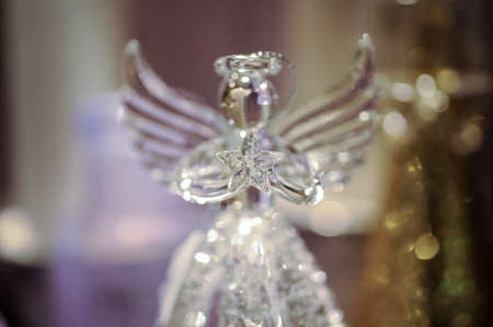 decorative Glass angel Christmas decoration close upの写真素材