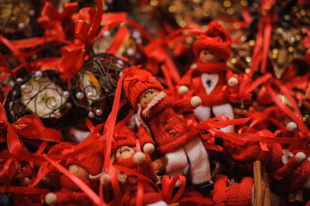 beautiful christmas decoration sold on christmas marketの写真素材