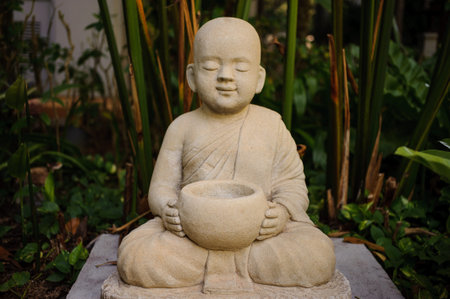 The white stone craft of monk dollの写真素材