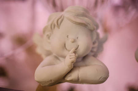 Little white guardian angel Vintage style home decorationの写真素材