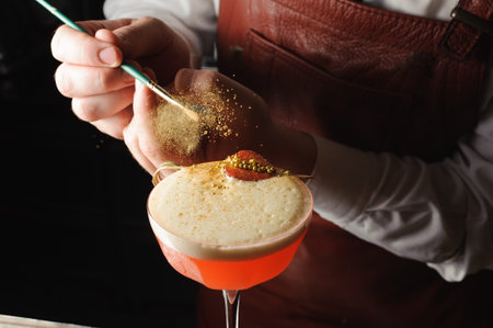 dusting cocktail drink with food color no face