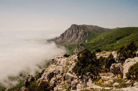 Clouds and colorfull nature landscape. Nature conceptual image.の写真素材
