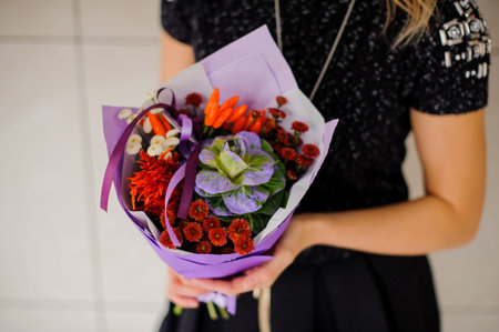 Bouquet made of vegetables. original unusual edible present. Close up. useful gift for a proper...