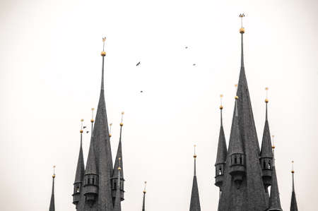PRAGUE, CZECHIA - OCTOBER 18, 2017: Church of Our Lady. Church of Our Lady before T n is gothic church and a dominant feature of the Old Town of Prague.のeditorial素材
