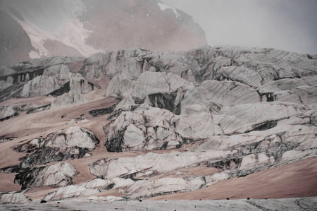 Landscape of the weird looking mineral depositsの写真素材