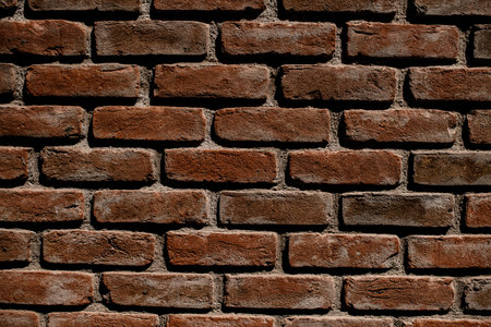 Old red brown brick wall square texture for background