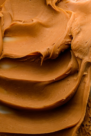 Close up of brown macaroon cream with a thick textureの写真素材