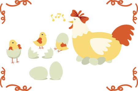 Chicken family のイラスト素材