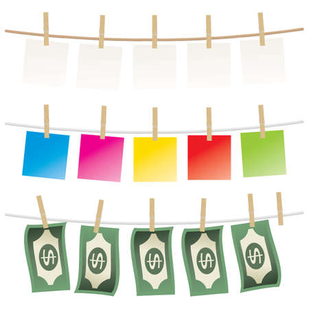 Clothespin and Paperのイラスト素材