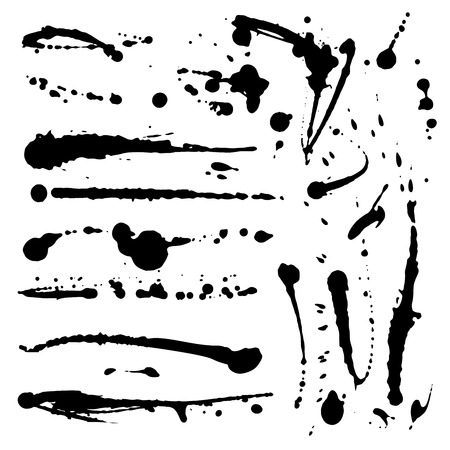 Set of grunge ink splashes のイラスト素材