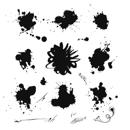 Set of grunge ink splashes のイラスト素材