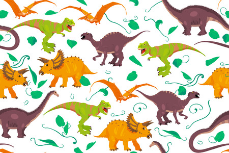 Color vector paleontology dinosaur texture good for wrapping paper, wallpaper and pattern fillの写真素材