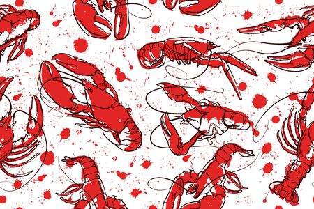 Seamless tiling pattern can be used for wallpaper, pattern fills, web page background, food textures, crayfish wrapping paperの写真素材