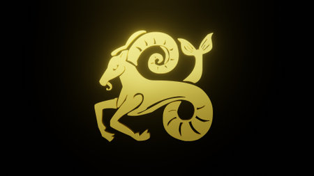 Capricorn. Zodiac sign. Horoscope. Space flight through the constellation. High quality 4k footageの写真素材