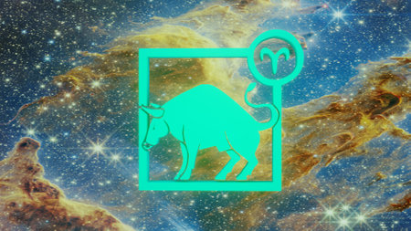 Taurus. Zodiac sign. Horoscope. Space flight through the constellation. High quality 4k footageの写真素材