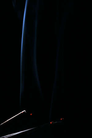 aroma smoke on a dark backgroundの写真素材