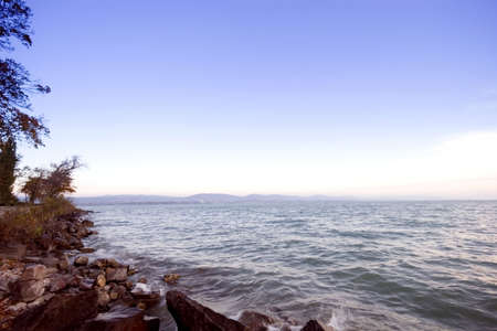 Sunrise lake. This phote make in Hungary. Sunrise whit Balatonの写真素材