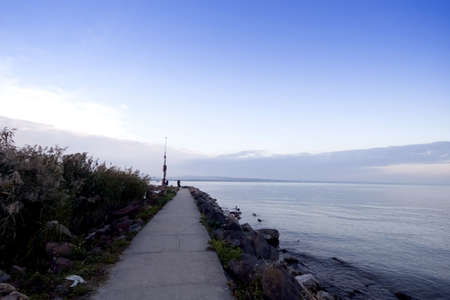 Sunrise lake. This phote make in Hungary. Sunrise whit Balatonの写真素材