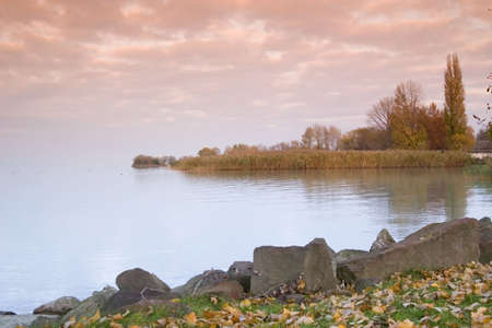 Sunset lake. This phote make in Hungary. Sunset whit Balatonの写真素材