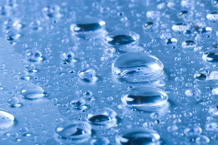 Water drops on a glass surface