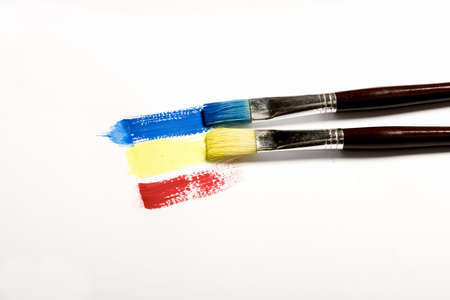 Brushes painting rainbowの写真素材