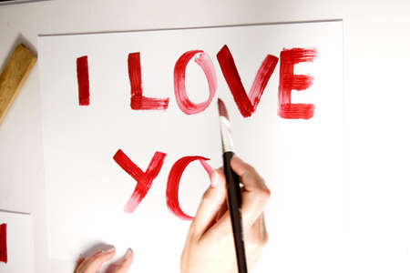 text \"I LOVE YOU\" with light-paintedの写真素材