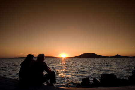 sunset at the coastの写真素材