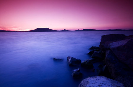 sunset at the coastの写真素材