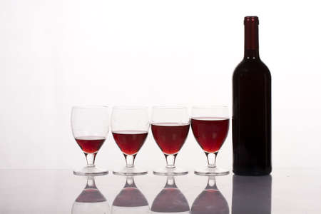 Wine glass and bottleの写真素材