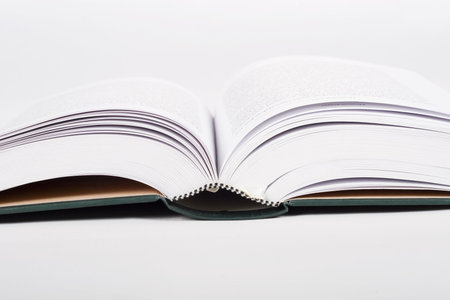 Books on white background