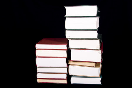 books on black background