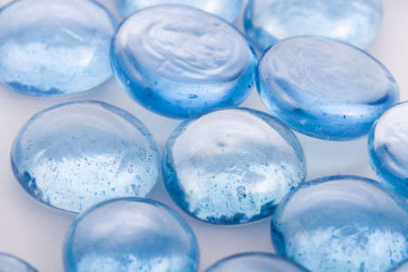 glass pebbles on white backgroundの写真素材