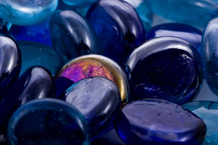 glass pebbles on white backgroundの写真素材