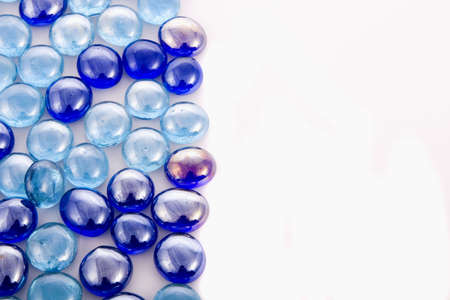 glass pebbles on white backgroundの写真素材