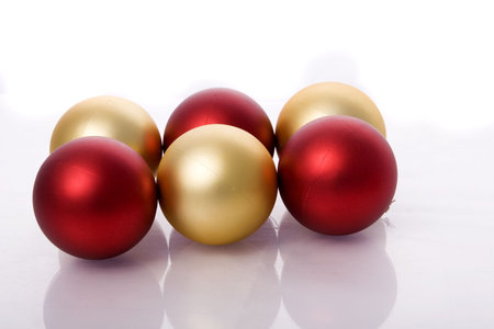 Red ball and gold  of christmasの写真素材