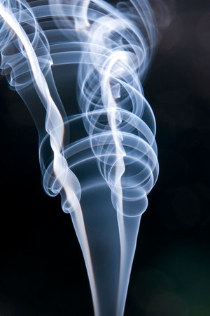 blue smoke on black