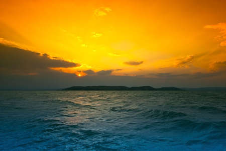 sunset with seaの写真素材