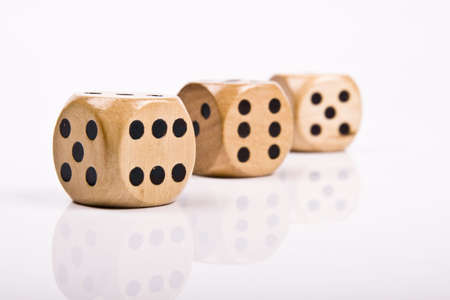 dice on whiteの写真素材