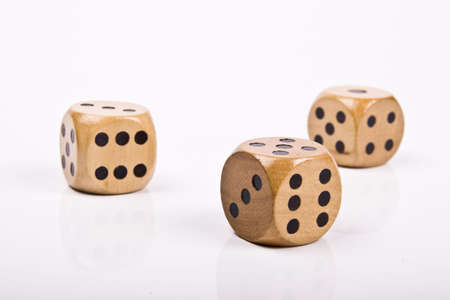 dice on whiteの写真素材