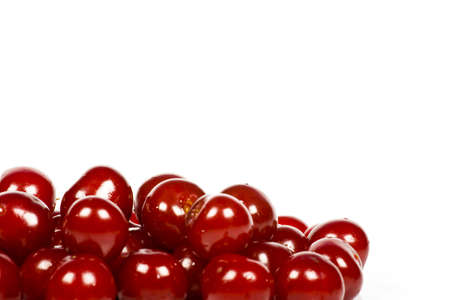 cherries on white backgroundの写真素材