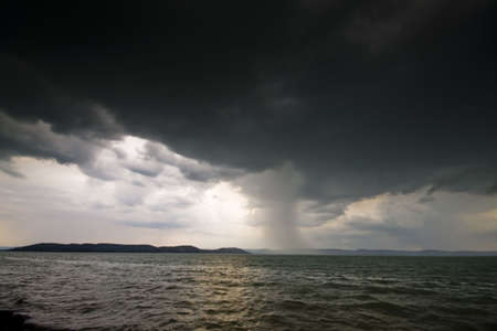 storm over the lake Balatonの写真素材