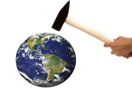 saving earthの写真素材