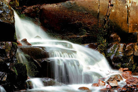 Waterfall and rocksの写真素材