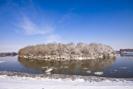 winter landscape in Hungaryの写真素材