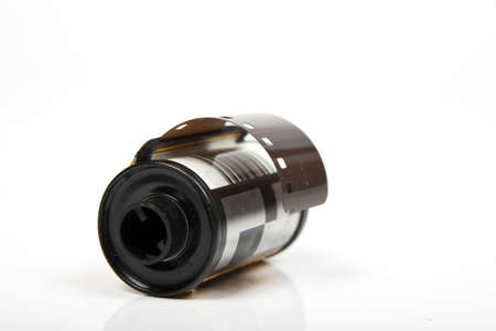 35 mm film isolated over white backgroundの写真素材